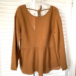 NWT Cotton Peplum Blouse long sleeve size S Madewell